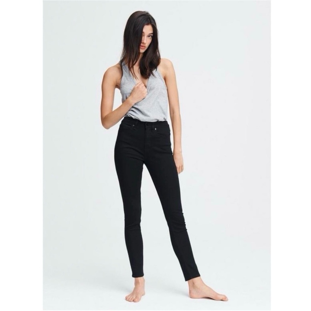 Rag & Bone Nina High-Rise Ankle Skinny Denim Jeans in Black